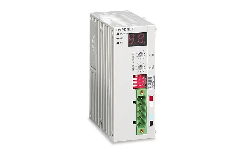 DVPDNET-SL DeviceNet Slave, коммуникационный модуль для левосторонней шины расширения