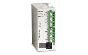 DVP10SX11T 10 Point, 4DI, 2DO, 2AI, 2AO (Transistor), 24V DC Power, SLIM